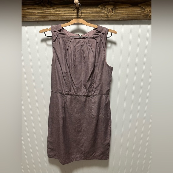 LOFT Purple lined Sheath knee length Dress Sleeveless Round Neck Sz 10 - Picture 1 of 7